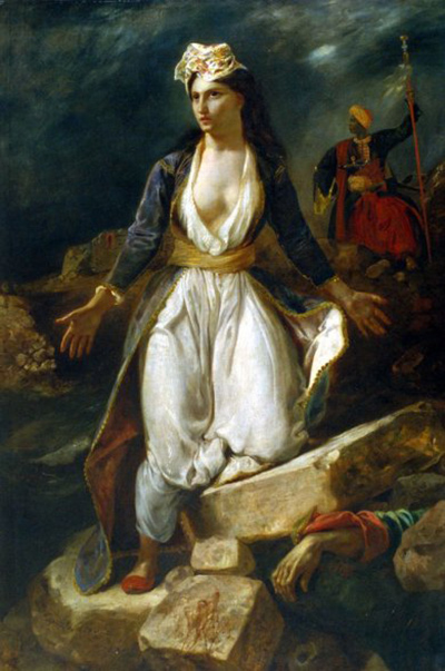 Greece on the Ruins of Missolonghi Eugene Delacroix